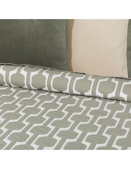 Colcha doble tela jacquard  Sunnies verde seco