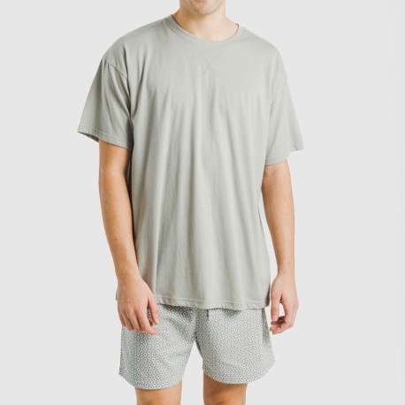 Pijama corto algodón hombre Sassy verde