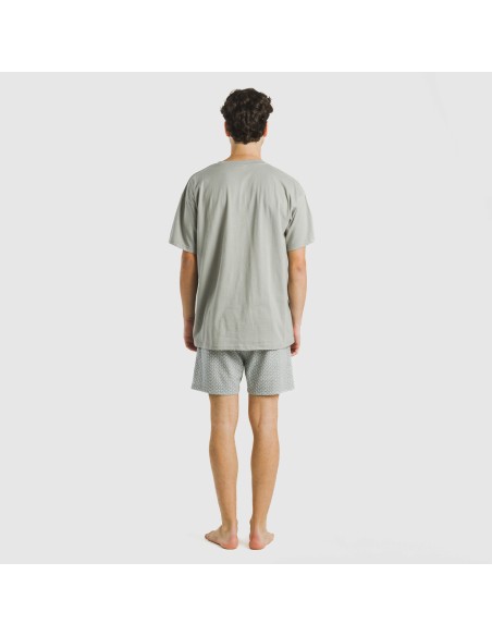 Pijama corto algodón hombre Sassy verde