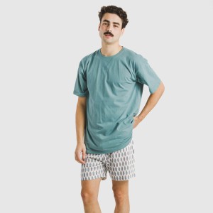 Pijama corto algodón hombre Arpani verde frances 2