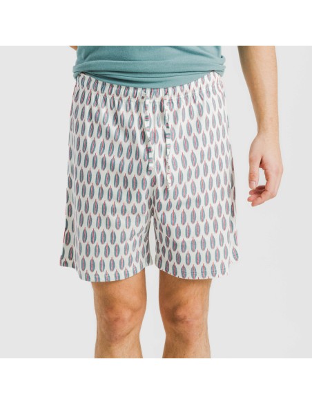 Pijama corto algodón hombre Arpani verde frances