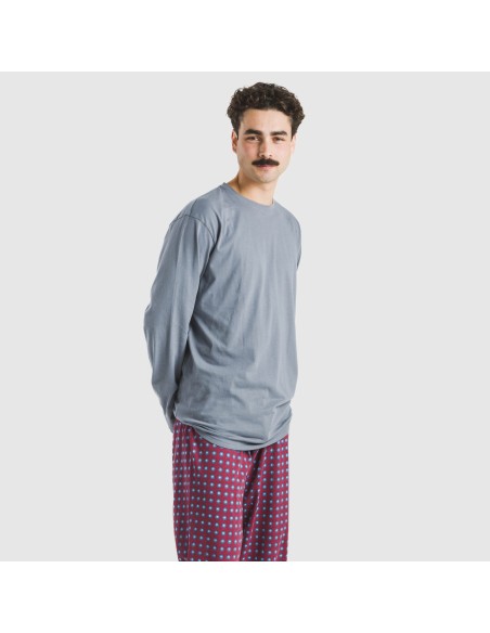 Pijama largo algodón hombre Gladiolo indigo