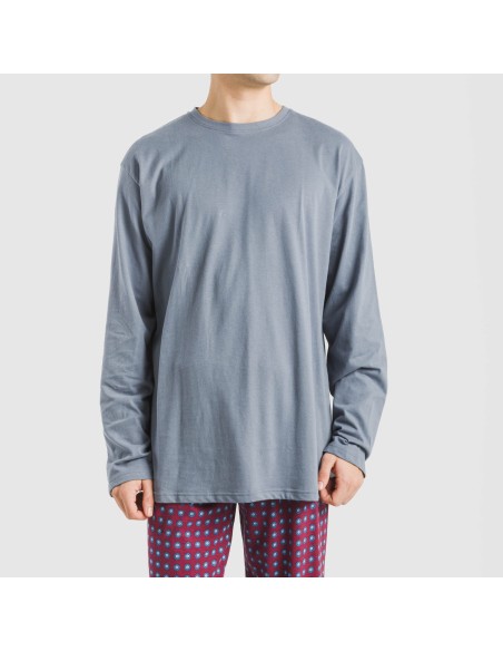 Pijama largo algodón hombre Gladiolo indigo