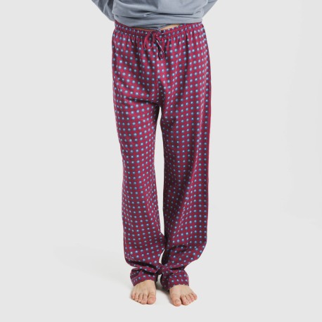 Pijama largo algodón hombre Gladiolo indigo