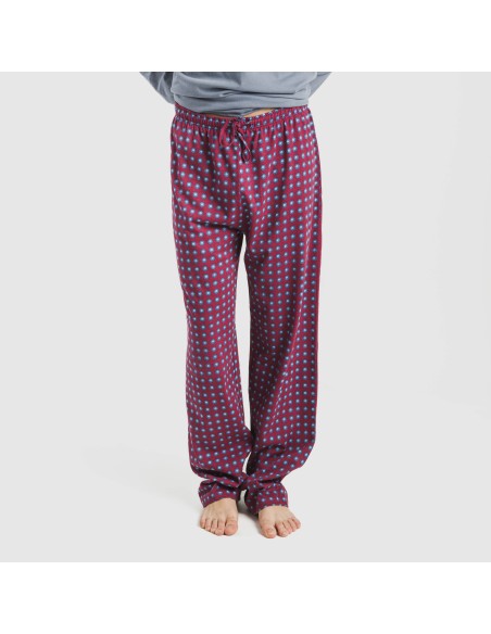 Pijama largo algodón hombre Gladiolo indigo