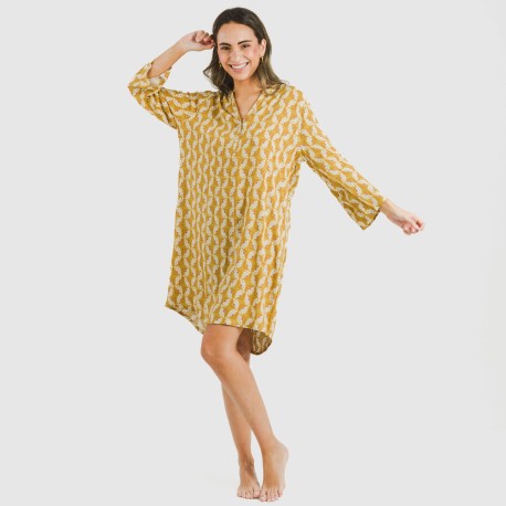 Camisola viscosa Calsita mostaza