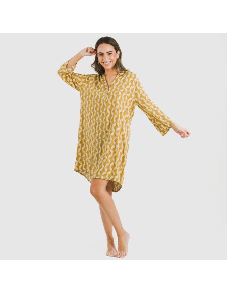 Camisola viscosa Calsita mostaza