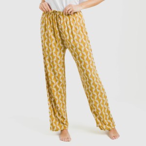 Pantalón viscosa Calsita mostaza 2