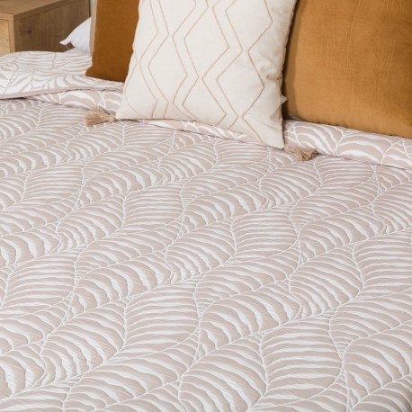 Colcha doble tela jacquard Liri topo