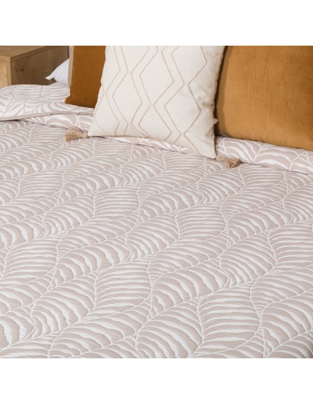 Colcha doble tela jacquard Liri topo