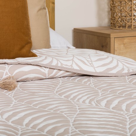 Colcha doble tela jacquard Liri topo