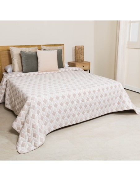 Colcha doble tela jacquard Cabot topo