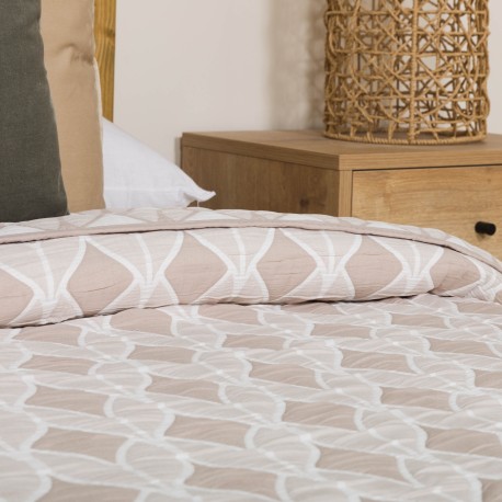 Colcha doble tela jacquard Cabot topo