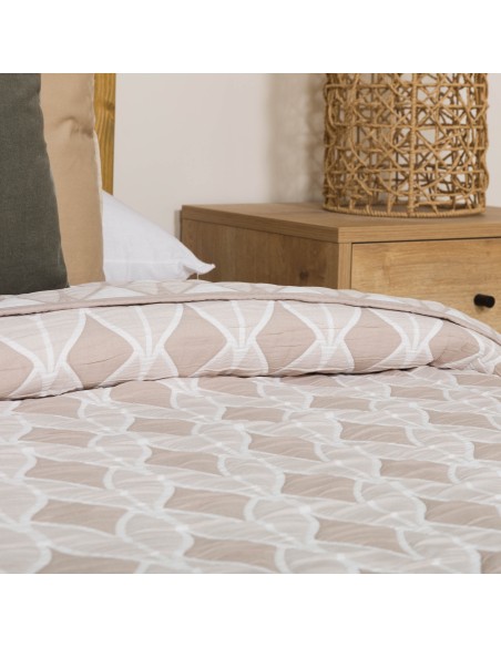 Colcha doble tela jacquard Cabot topo