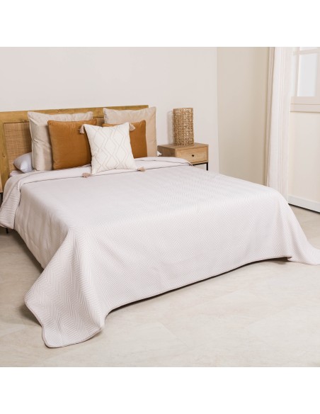 Colcha doble tela jacquard Delta topo