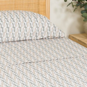 Juego de sábanas algodón Peris verde seco