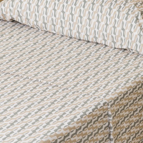 Juego de sábanas algodón Peris verde seco