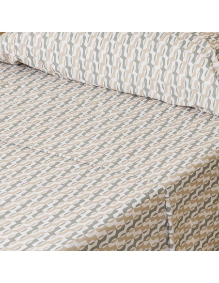 Juego de sábanas algodón Peris verde seco