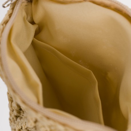 Bolso redondo rafia natural