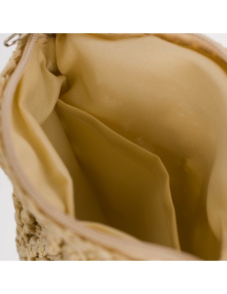 Bolso redondo rafia natural