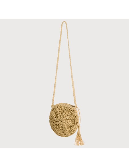 Bolso redondo rafia natural
