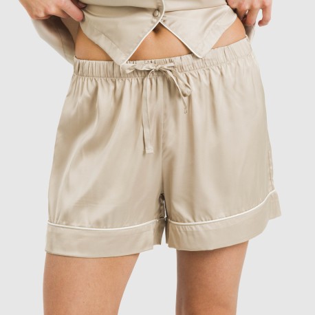 Pijama corto de manga corta satén Friday liso