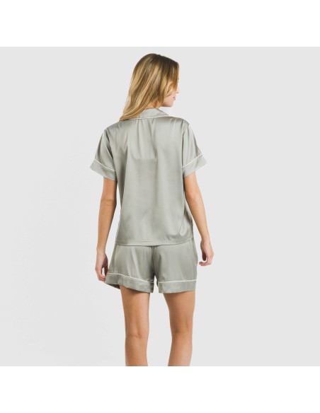 Pijama corto de manga corta satén Friday liso