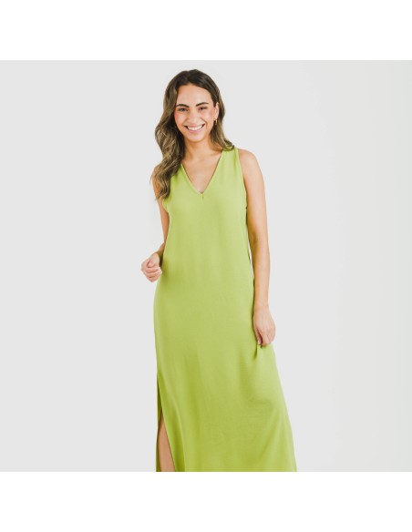 Vestido largo tirantes bambula liso