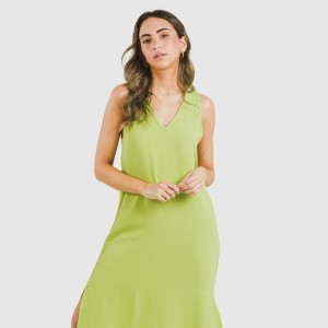 Vestido largo tirantes bambula liso 2