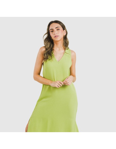 Vestido largo tirantes bambula liso