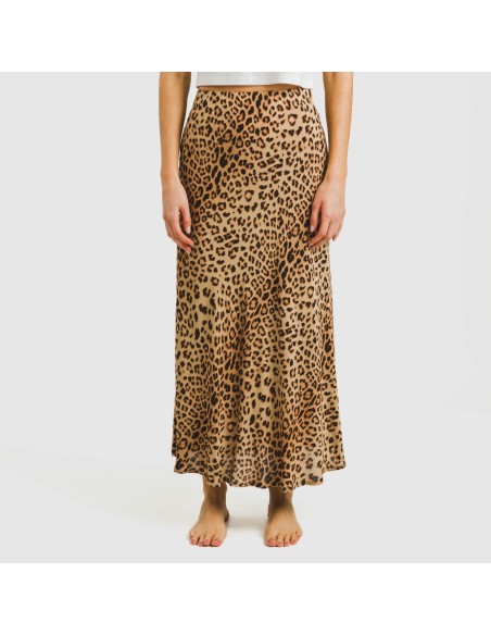 Falda  midi viscosa bambula Leo