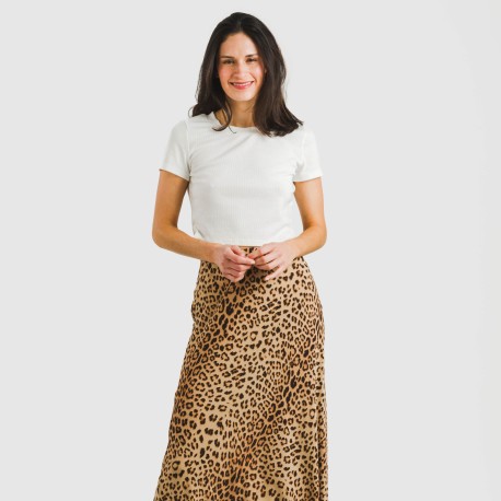 Falda  midi viscosa bambula Leo