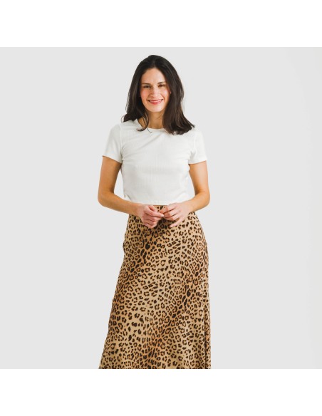 Falda  midi viscosa bambula Leo