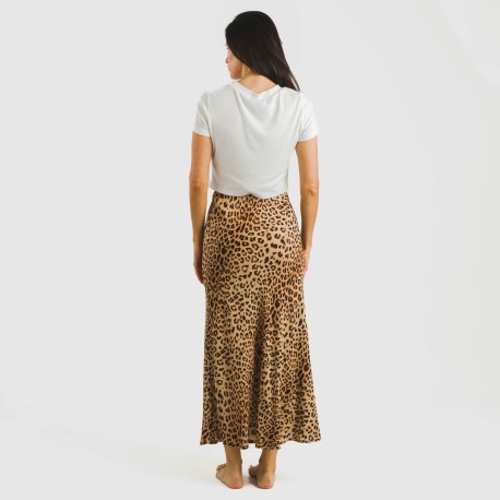 Falda  midi viscosa bambula Leo