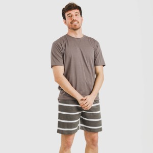 Pijama corto algodón hombre Raya Nit New topo 2