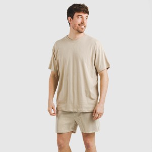 Pijama corto algodón hombre Raya Kodac arena 2
