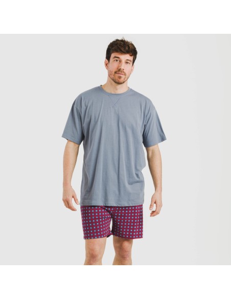 Pijama corto algodón hombre Gladiolo indigo