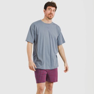 Pijama corto algodón hombre Gladiolo indigo 2