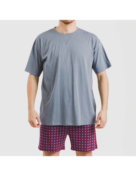 Pijama corto algodón hombre Gladiolo indigo