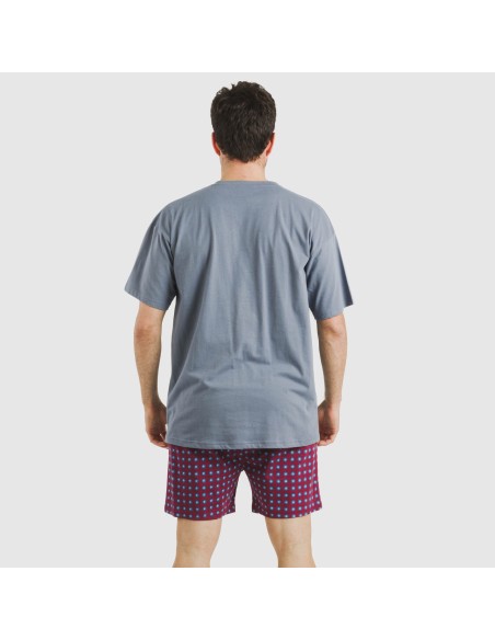 Pijama corto algodón hombre Gladiolo indigo