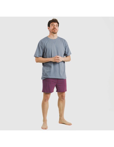 Pijama corto algodón hombre Gladiolo indigo