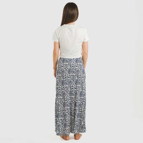 Falda midi viscosa bambula Aladero azul