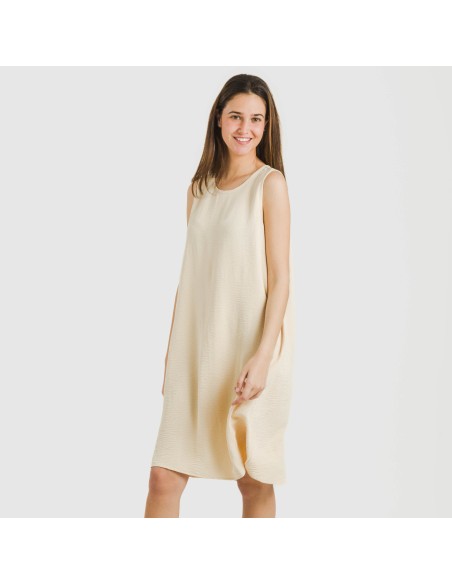 Vestido corto tirantes bambula liso