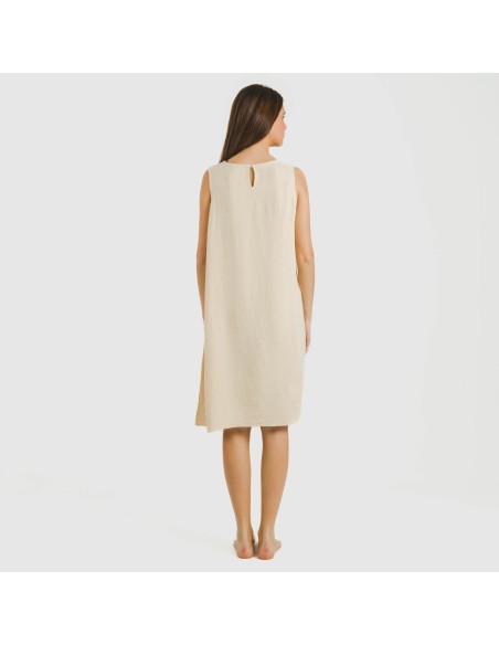 Vestido corto tirantes bambula liso