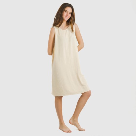 Vestido corto tirantes bambula liso