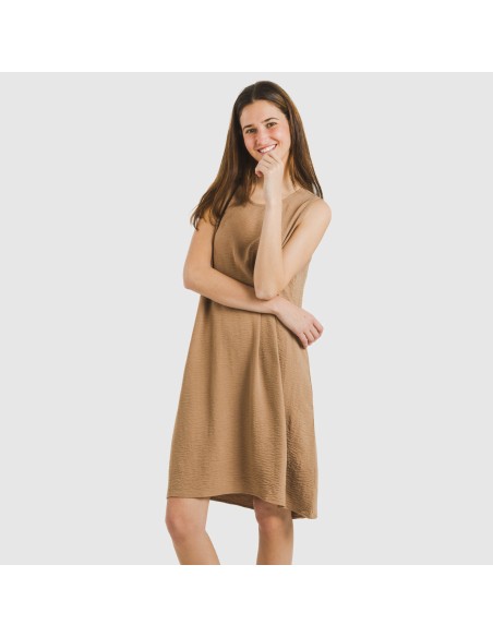 Vestido corto tirantes bambula liso