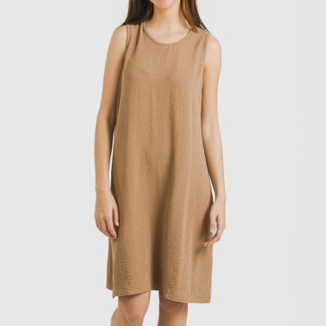 Vestido corto tirantes bambula liso