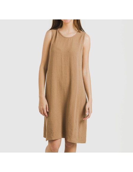 Vestido corto tirantes bambula liso