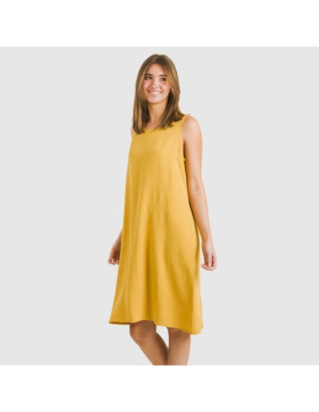 Vestido corto tirantes bambula liso