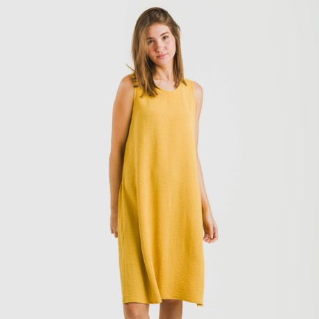 Vestido corto tirantes bambula liso